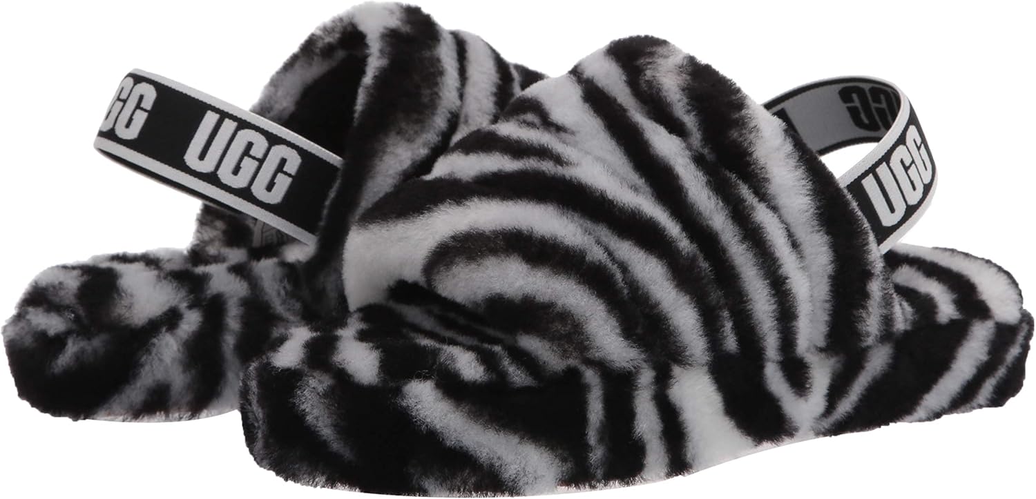  | UGG Unisex-Child K Fluff Yeah Slide Zebra Slipper | Slippers