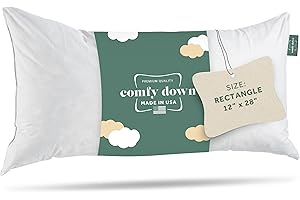 ComfyDown Decorative Throw Pillow Insert, Down and Feather Fill, 100% Cotton Cover, 233 Thread Count - Made in USA (12 X 28)