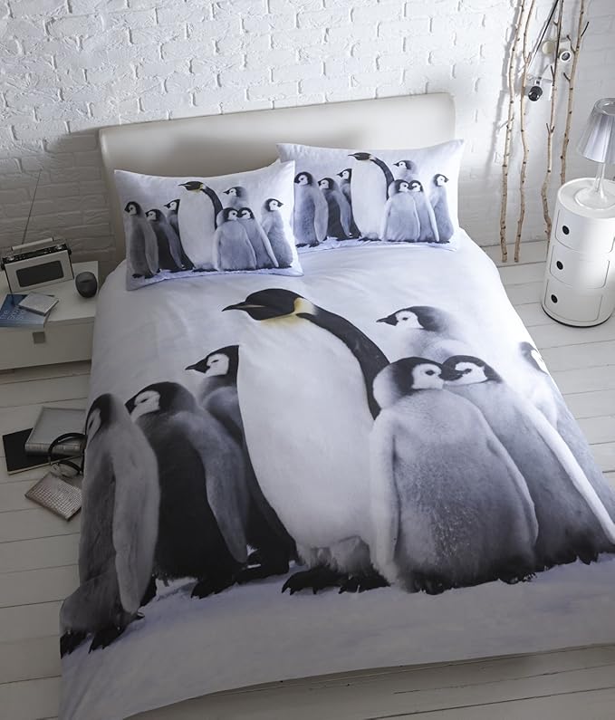 Baby Penguins Quilt Duvet Cover 2 Pillowcase Bedding Bed Set Cute