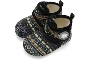 Scurtain Unisex Kids Toddler Slippers Socks Artificial Woolen Slippers with Non-slip Rubber Sole