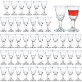 MIVIDE 48 Pack 10 ml Mini Shot Glasses Set, 0.338oz Small Wine Glasses, Clear mini Wine Glass with Base for Tequila, Whiskey, Spirits