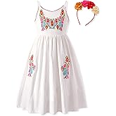 HIHA Toddler Little Girls Mexican Embroidered Dress