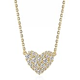 TONTMY STUDIOS Gold Necklace for Women, 14K Gold Plated Dainty Pendant Necklace Cubic Zirconia Simple Gold Jewelry for Women Trendy