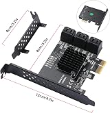 MZHOU PCIe SATA Expansion Card 6 Ports ASM1166 6Gbps Low Profile view 6