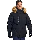 Pioneer Camp Men's Winter Coat Down Parka Jacket Men Heavyweight Thicken Insulated Puffer Jacket with Removable Faux Fur Hood