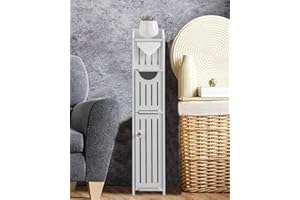 AOJEZOR Bathroom Storage Cabinet: Small Bathroom Storage Cabinet - Toilet Paper Holder Fit for Mega Roll,White