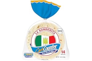 La Banderita Carb Counter® Street Taco | 4.5" Size Flour Tortillas |Zero Net Carbs |Keto Certified | 10.8 oz.| 14 Tortillas (Pack of 4)