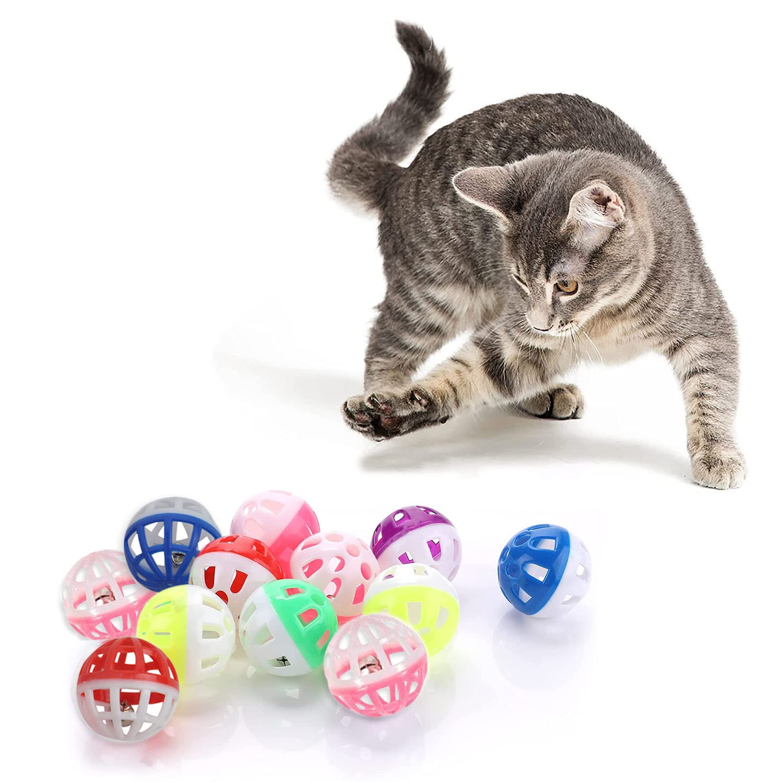 Jiuhao Cat Toy Balls with Bell, Interactive Plastic Cat Toy Balls for Indoor Activity and Chase Training — image 1