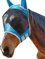 Harrison Howard CareMaster Pro Luminous Fleece Fly Mask Half Face Blue (L) view 8