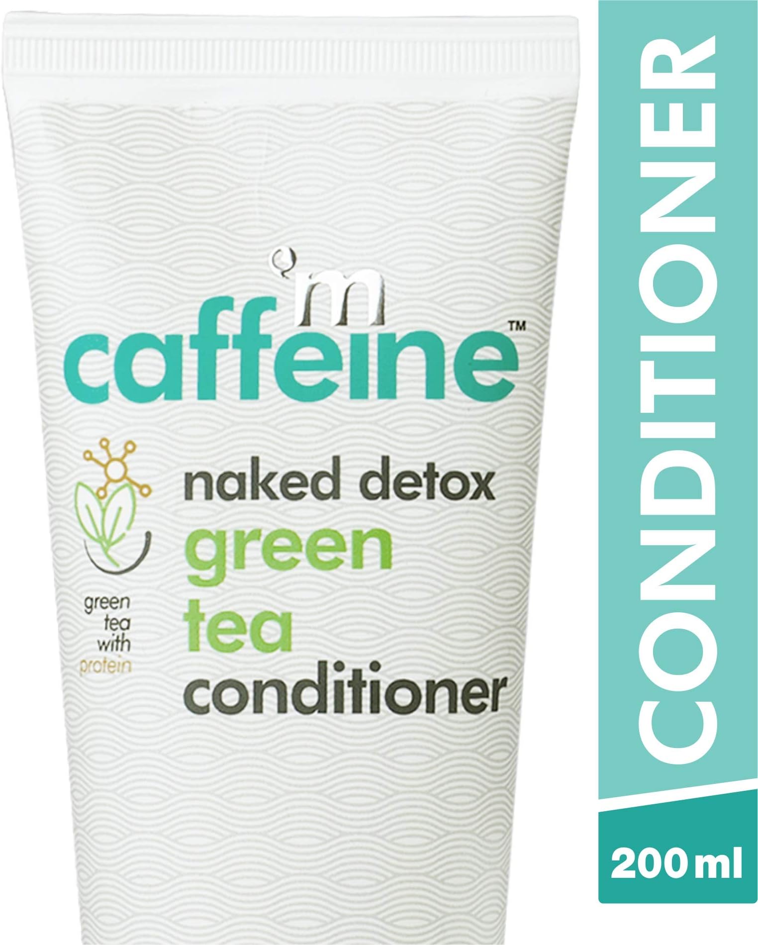 mCaffeine Naked Detox Green Tea Conditioner | Protein, Argan Oil | Smooth & Frizz Free Hair | All Hair | Silicone & SLS Free | 200 ml