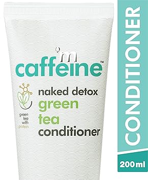 mCaffeine Naked Detox Green Tea Conditioner | Protein, Argan Oil | Smooth & Frizz Free Hair | All Hair | Silicone & SLS Free | 200 ml