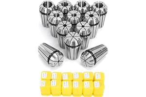 SILIVN 12pcs ER16 Spring Collet Set for CNC Engraving Machine and Milling Lathe Tool Workholding Engraving Collets