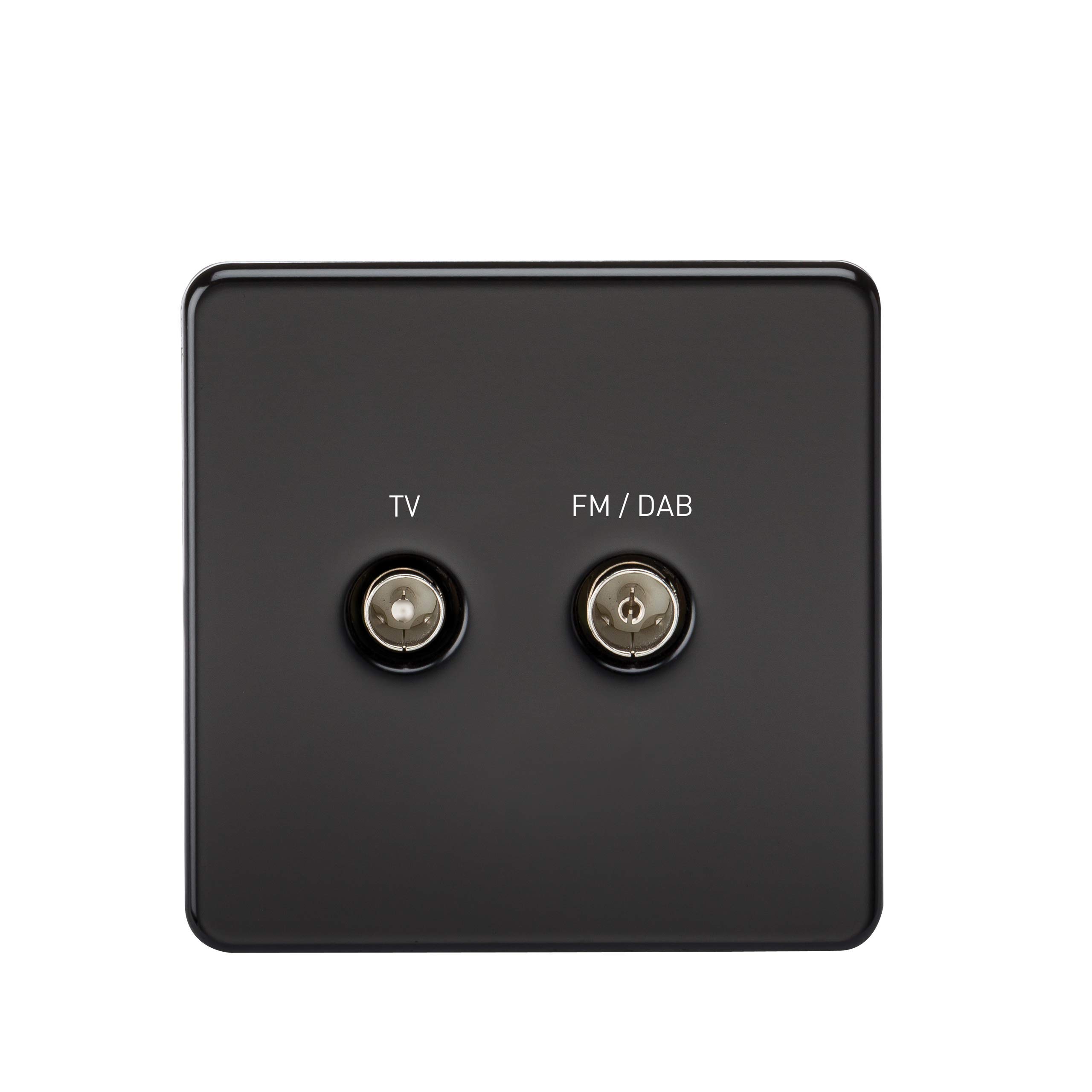 Knightsbridge SF0160MB (Tv & Fm Dab) Screwless Screened Diplex Outlet, Matt Black