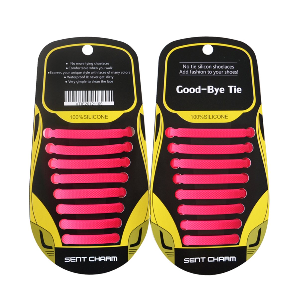 No Tie Shoelaces for Kids and Adults - SunJolly Waterproof & Stretchy Silicone Tieless Shoe Laces - for Athletic & Dress Casual Shoes, Hiking Boots (Pink)