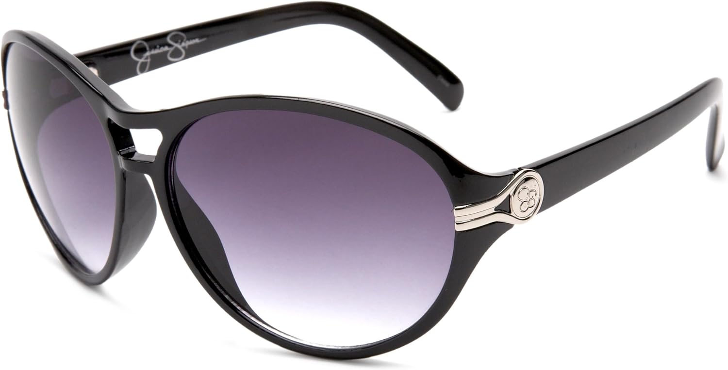 Jessica Simpson Women's J463 Aviator Sunglasses, Black