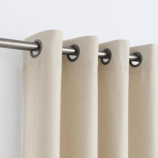 Amazon Com Natwin Beige Curtains For Living Room 63 Chevron