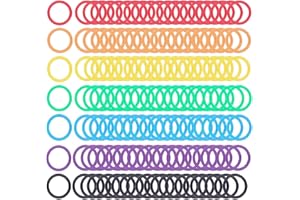WJASI Plastic Binder Rings 1 Inch, Flexible Loose Leaf Book Rings, Colorful Keychain Clips for Index Cards, Scrapbooks, Word Cards and Documents (140 Pack)