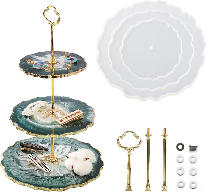 3 Tier Cake Stand Resin Tray Mold Square Silicone Tray Epoxy Resin