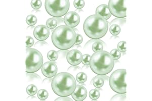 LUERBI Light Green Vase Filler | 150PCS Pearls Bead for Centerpieces Vases | 8/14/20 mm No Hole Beads, Fake Pearls for Wedding Birthday Easter Theme Party Table Centerpieces Decor