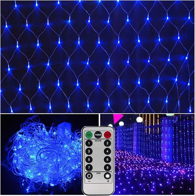 Battery Operated 200 LED Net Lights w/Remote & Timer, 3 X 2 Meters