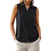 Meetrendi Women's Sleeveless Blouses Elegant Collared Flowy Tops Business Casual Work Wear Summer Office Outfit