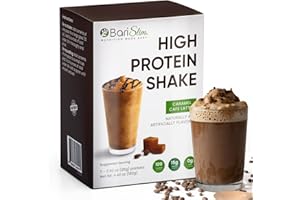 BariSlim High Protein Shake - Delicious & Nutritious Meal Replacement Shake - Low Sugar & Carb - Formulated for Bariatric Patients & Post-Weight Loss Surgery Support | Carmel Caffe Latte (9 oz)