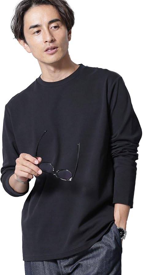 Amazon ナノユニバース イヤな臭いを軽減 Anti Smell クルーネック ロングスリーブ Tシャツ メンズ Tシャツ カットソー 通販