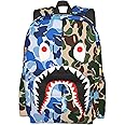 Vkaxopt Backpack Shark Teeth Camo Backpacks Travel Laptop Daypack Big Capacity Bookbag Fashion Durable for Men and Women