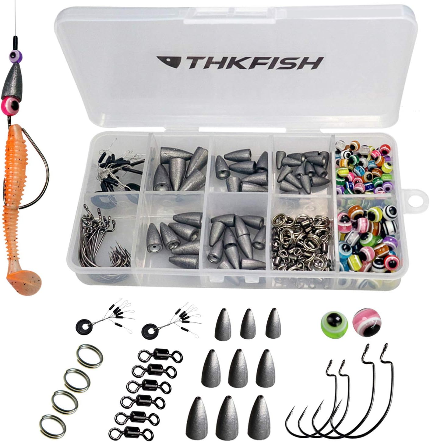 THKFISH Esche Da Pesca Artificiali Jig Style - 10g, 5 Pezzi Con Gonna In Silicone E Gancio Affilato - Foto 9