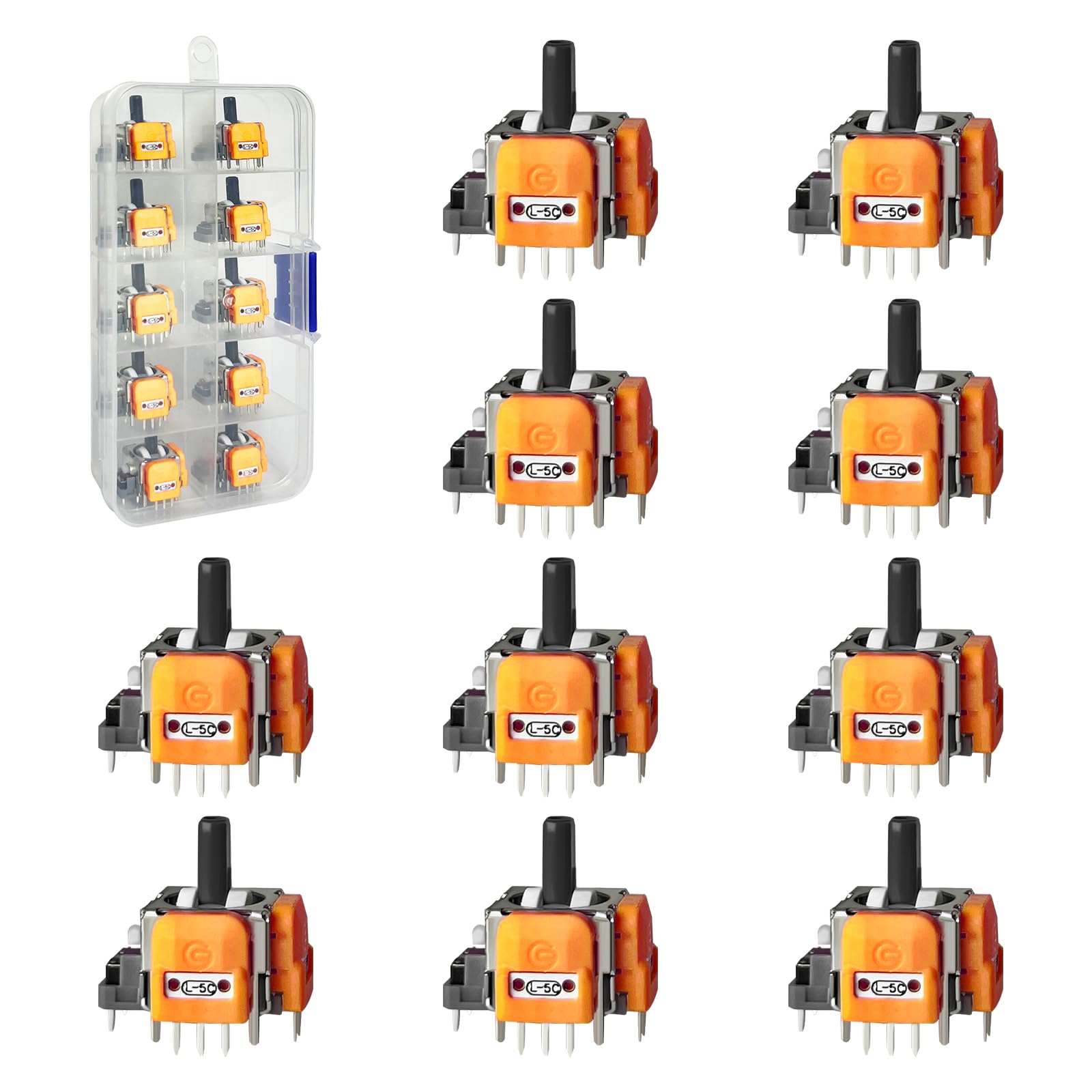 HLRAO 10PCS Hall-Effect Joysticks Replacement for DualSense PS5 Controller, 3D Analog Sensor Wheel Thumb Sticks Rocker Module Replacement for PlayStation 5 Controller