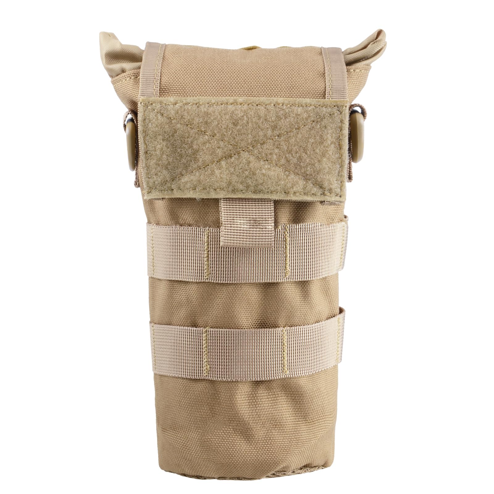 Azarxis Tactical Water Bottle Pouch, Molle Bottle Holder Holster Hydration Carrier Bag with Adjustable Drawstring Open Top for Military Vest Backpack Outdoor Cycling Hiking Camping Running (Khaki)