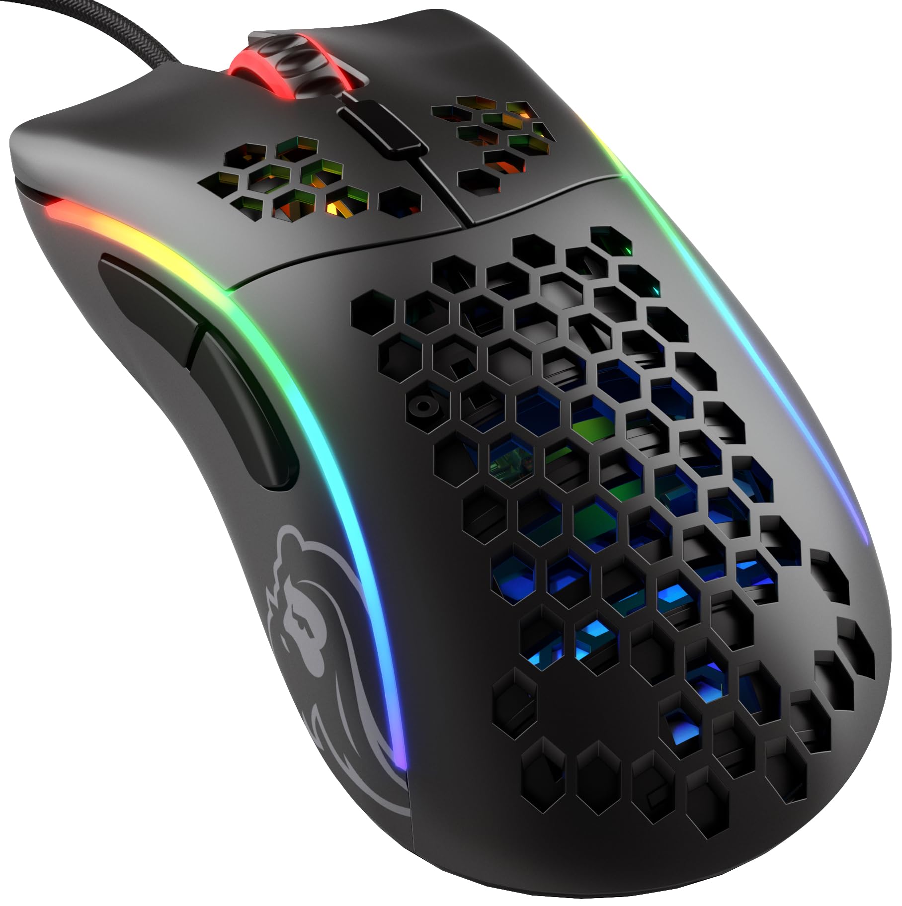 GLORIOUS Gaming Model D- (Small) Wired Gaming Mouse - 61g Superlight Honeycomb Design, RGB, Ergonomic, Pixart 3360 Sensor, Omron Switches, PTFE Feet, 6 Buttons - Matte Black