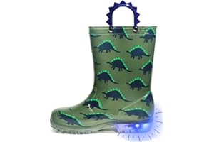 Outee Toddler Kids Adorable Lightwight Waterproof Rain Boots Light Up by Steps