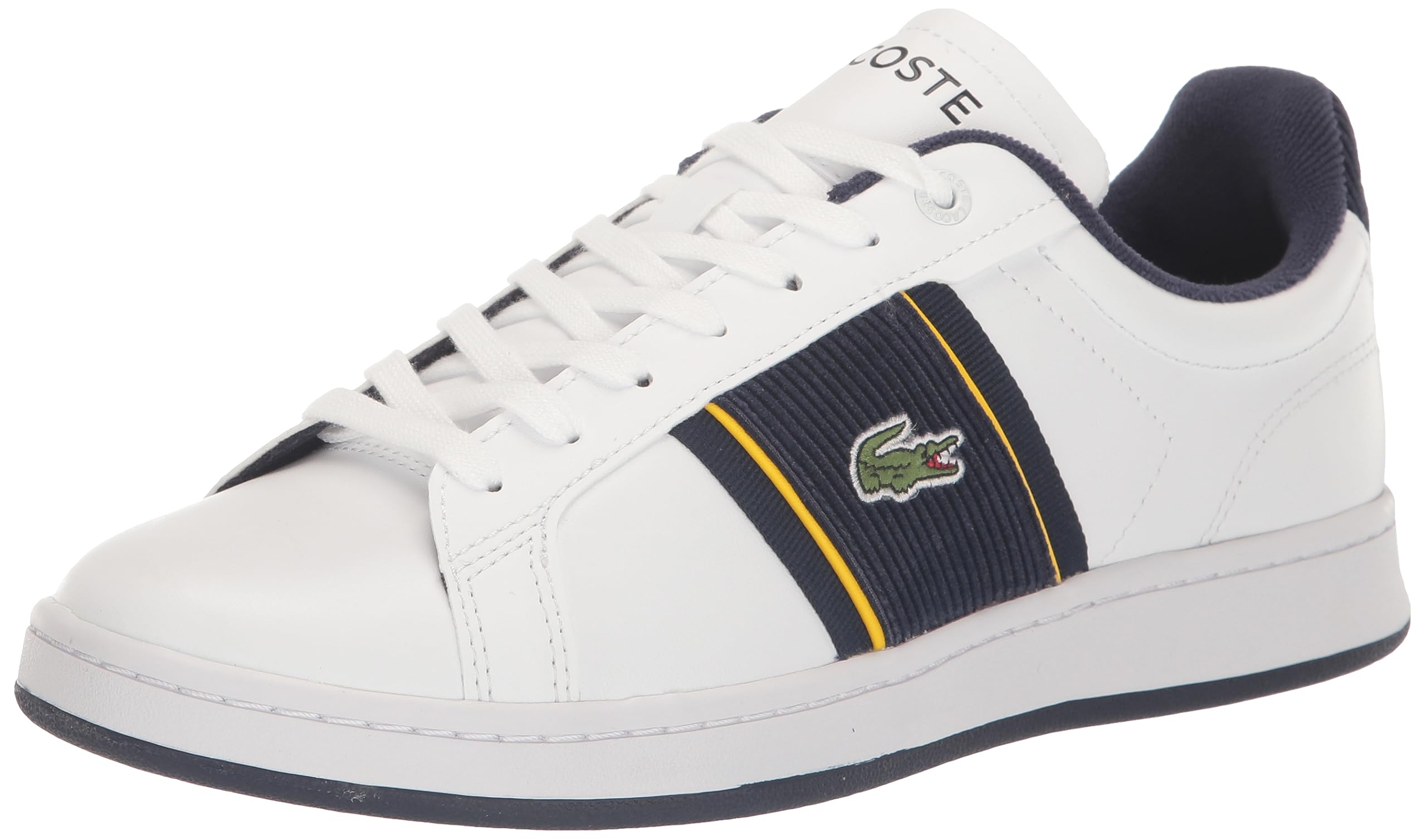 Lacoste Mens Carnaby Pro, Wht/NVY, 10.5