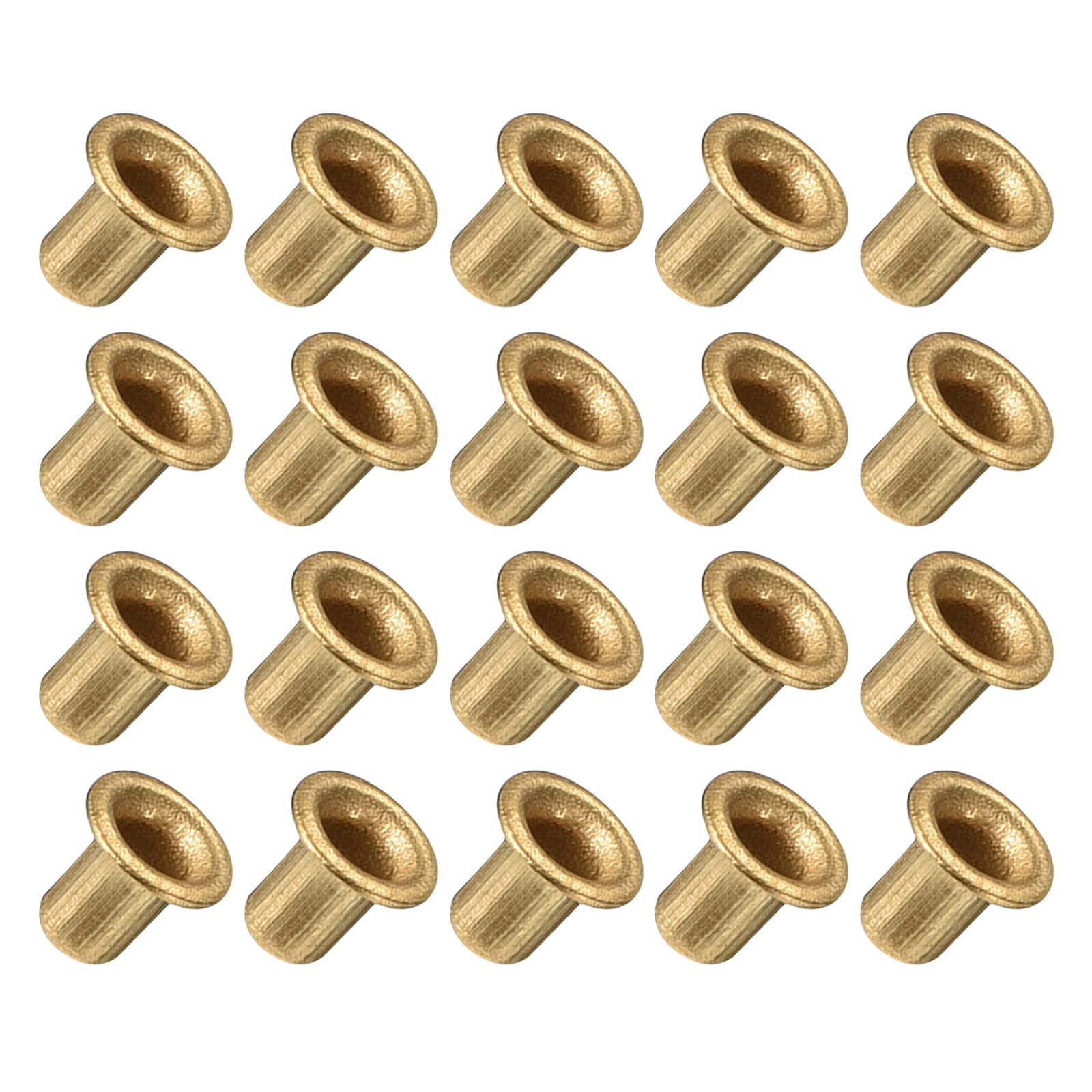 METALLIXITY Through Hole Rivet (3x4mm) 200Pcs, Copper Hollow Rivet Nuts - for Leather Canvas Clothes DIY Crafts Making, Copper Tone