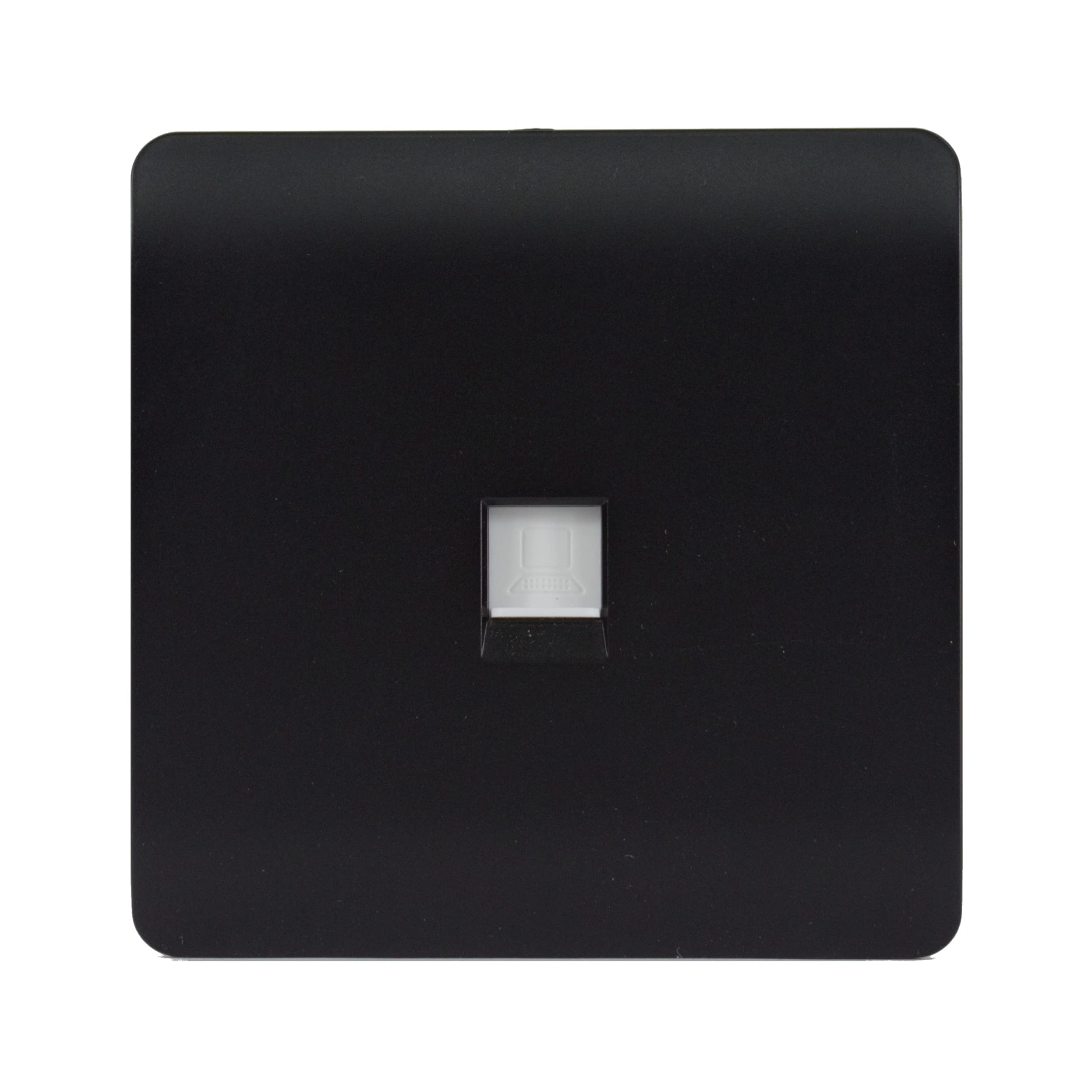 Trendi RJ45 Cat 5e & Cat 6 Ethernet Socket in Matt Black — image 1