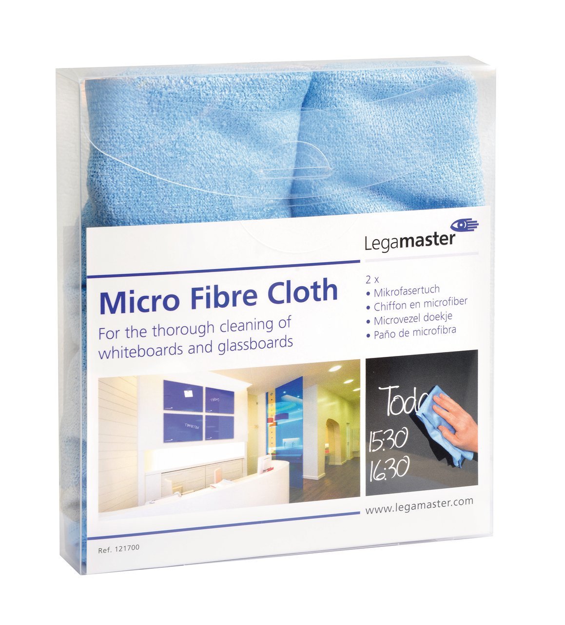 Legamaster Microfibre Cloth 40x40cm Blue - x2 Cloths