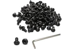 iexcell 100 Pcs M5 x 8mm Thread Pitch 0.8 mm Alloy Steel 12.9 Grade Hex Socket Button Head Cap Screws Bolts Kit, Black Oxide 