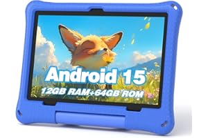 CALLSKY-KIDS Kids Tablet: 10 Inch Android 15 Tablet for Kids, 64GB Octa-Core 6000mAh Battery, WiFi 6, Pre-Installed Kids Apps, Parental Control with EVA Protective Case – Ideal Gift for Toddler, Blue