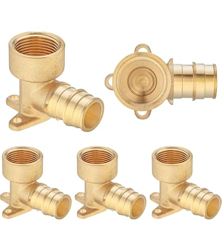 XFITTING Plumbing Fittings 5-Pack XFITTING 1/2 Pex-A X 1/2 Female Elbow With Drop Ear - Brass Expansion Fitting PEX Plumbing Fittings
