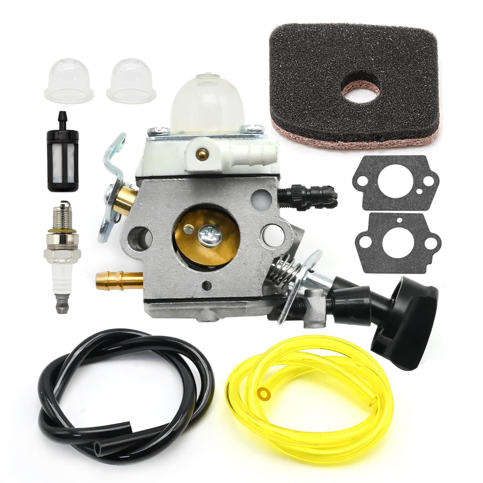 Hoypeyfiy 42411200616 Carburettor Fuel Filter Kit, Carb Kit with Fuel Line Spark Plug Replacement for Zama C1M-S261B C1M-S261C Replacement for Stihl BG86 BG86CE BG86CEZ BG86Z SH56 SH56C SH86 SH86C