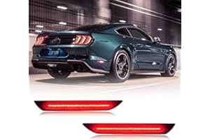 LDETXY LED Rear Side Marker Lights for Ford Mustang 2015-up, LED Smoked Back Side Marker Lights Rear Bumper Lights Reflectors Assembly for 2015+ Ford Mustang Accessories - Rear 2PCS