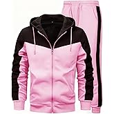 AIELVIN Men's 2 Pieces Tracksuit for Men Full Zip Jogger Sports Suit Gym Training Sweatsuits