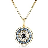 PEIMKO Evil Eye Necklace for Women 925 Sterling Silver Greek Protection Evil Eye Necklaces Jewelry Amulet Gift for Women