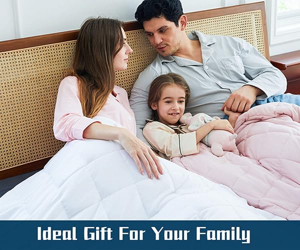 AN COOLING WEIGHTED BLANKETS (15 LBS, 48” X 72”, TWIN SIZE) HEAVY BLANKET FOR ADULT, PREMIUM COTTON WITH NATURAL GLASS BEADS