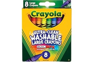 Crayola Crayons lavables, grands, 8 couleurs/boîte (52-3280)