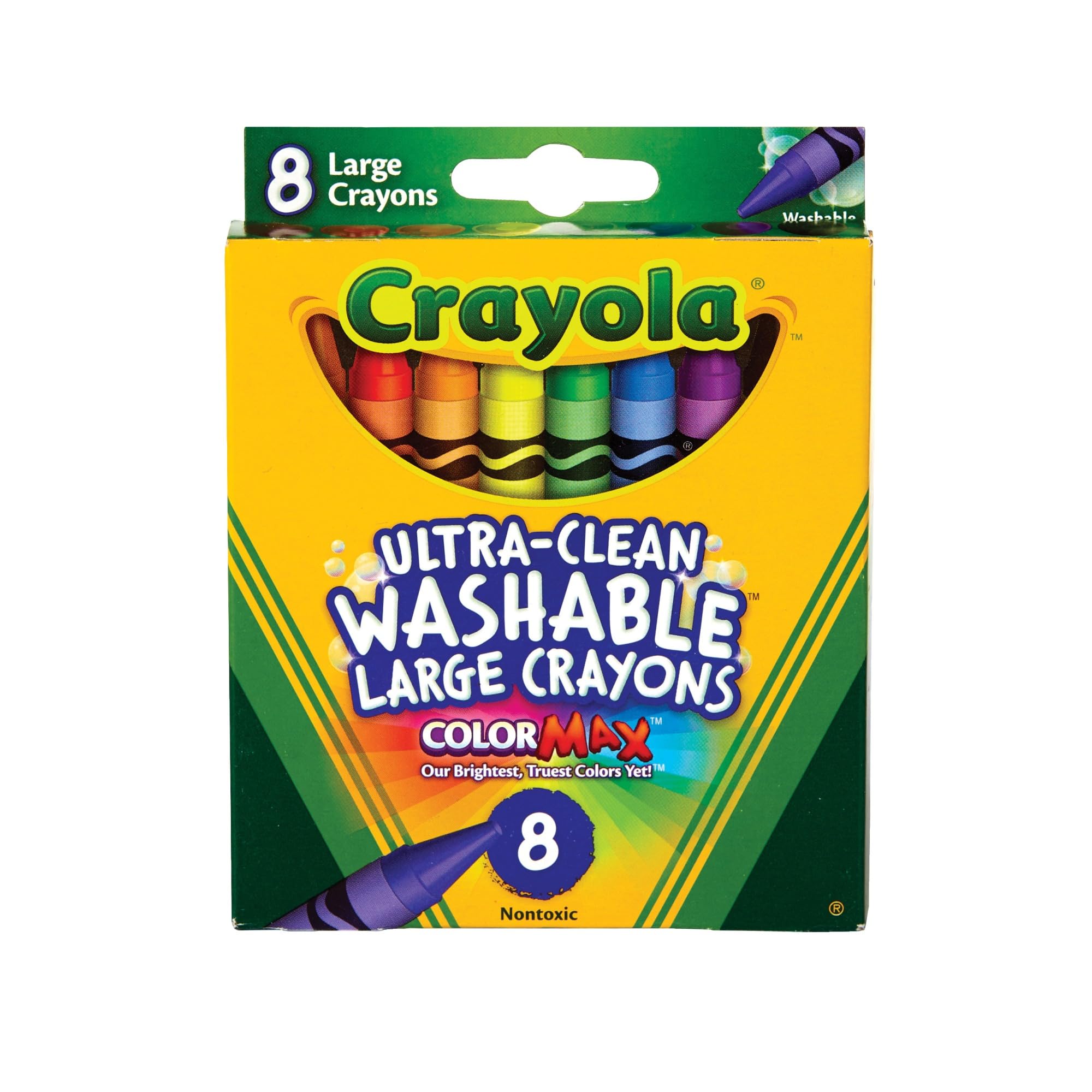 CRAYOLA Ultra Clean Large Washable Crayons, School Supplies, 8 Count