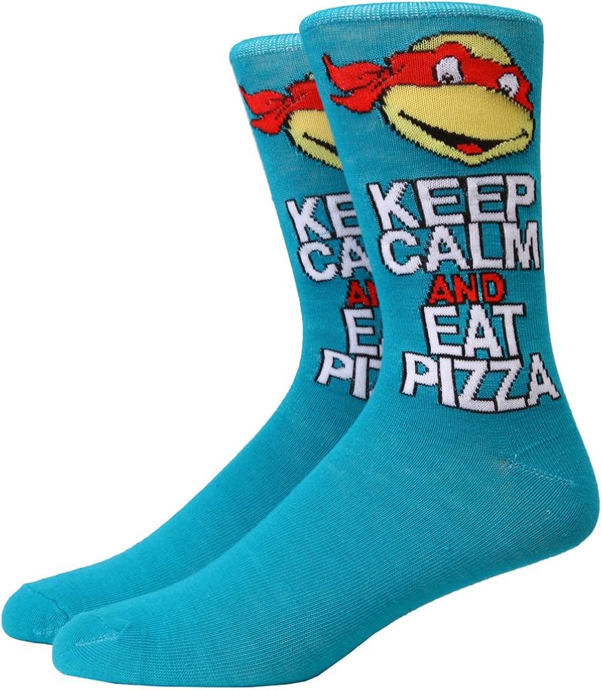 Teenage Mutant Ninja Turtles Keep Calm & Eat Pizza Adult Crew Socks