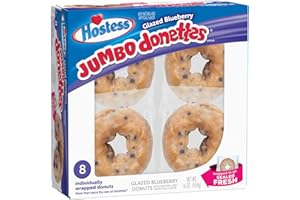 Blueberry Glazed Jumbo Donettes by Hostess [8 Count Package]