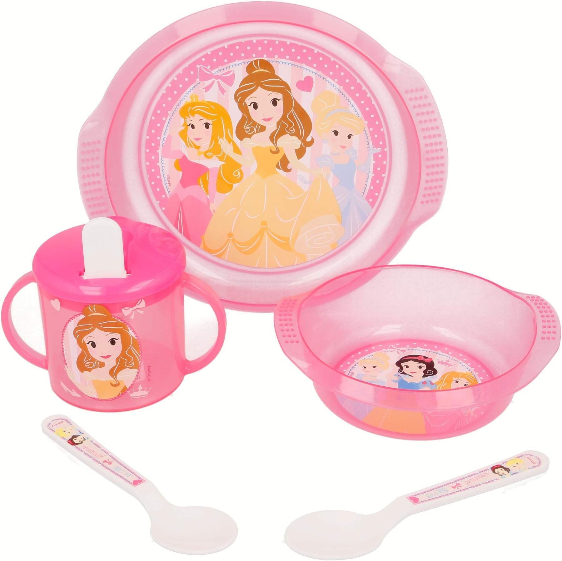 Micro Easy Baby Set 5 Pieces (Plate, Bowl, Training Cup and 2 Spoons) Disney Little Princess Disney